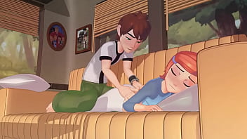Gwen Tennyson. Animación porno basada en Ben 10, Ben tiene sexo apasionado con Gwen Tennison en el sofá. Desnudándose lentamente. Alta calidad