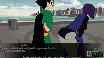 Juego de parodia de Teen Titans ep 14 Pelea de entrenamiento con Raven