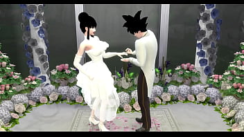 La Boda de Goku y su Esposa Chichi muy romantica pero Termina en Netorare Esposa Follada como una Puta Marido Cornudo Dragon Ball Porno Hentai