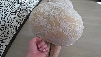 Lesbian with a nice butt jumps on a girlfriend before orgasm, pov, rubber dick in a hairy pussy.