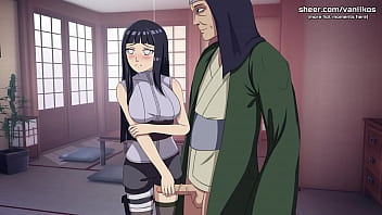 Naruto: Entrenador Kunoichi | Grandes tetas perfectas, joven de 18 años, hinata, masturbación con la mano para un viejo pervertido. Hot Anime Hentai