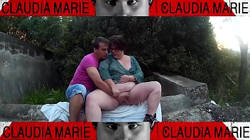 The fat woman's pussy wants war in a ditch in the country. Look what a whale woman is dirty