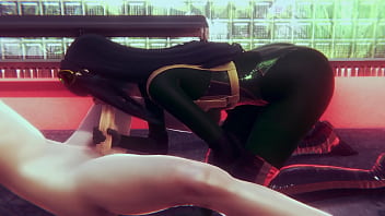 Tsuyu Asui (a.k.a. Froppy) del anime my hero academia hardcore deepthroat y atrapado en la pared corrida facial